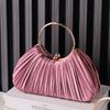Evening Handbag Luxury Designer for Women Fashion Pleated Clutch Bag High Quality Pink Purse Crossbody Shoulder Phone Wallet