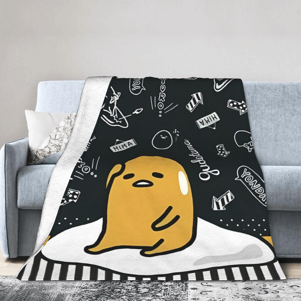 Gudetama Cartoon Lazy Egg blanket Fleece All Season Breathable Lightweight Throw blankets for Sofa Office Quilt