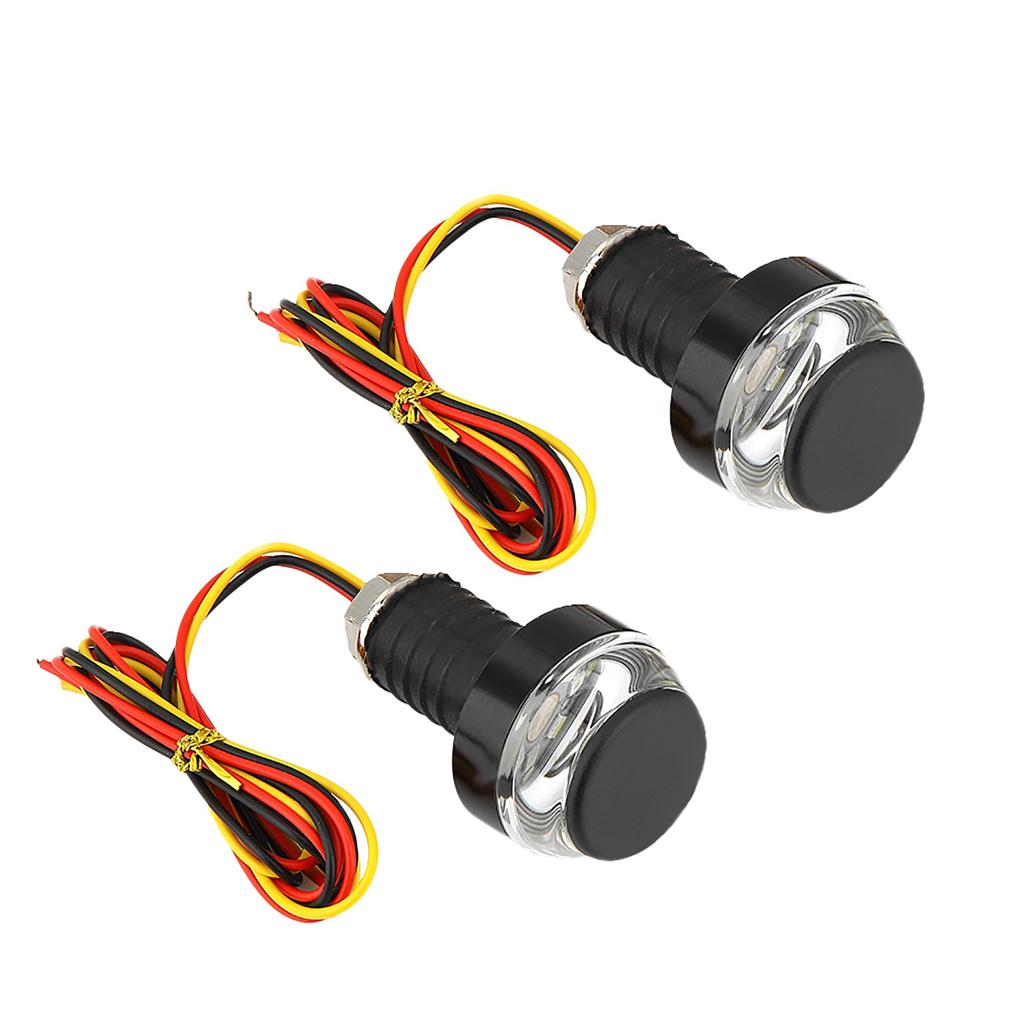 DC12V Motorrad LED Blinker Lampe Griff Bar End Stecker Lenker Licht Weiß Gelb