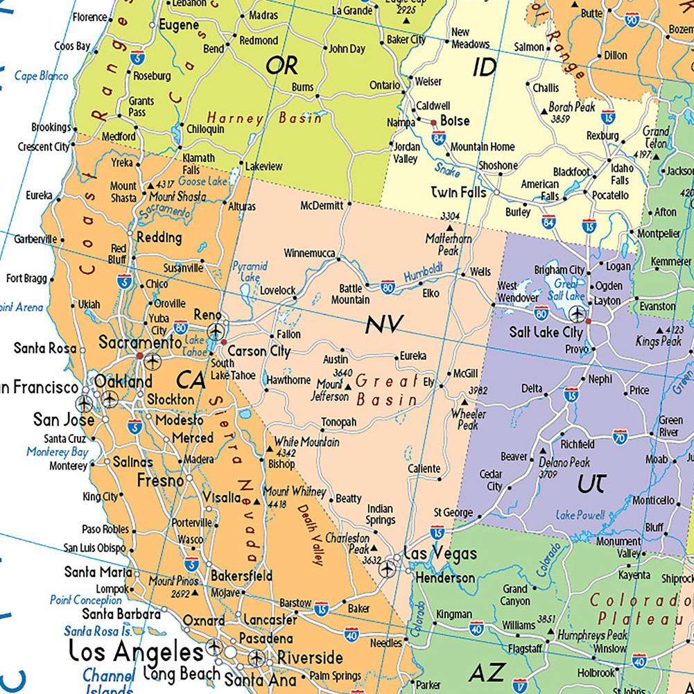 Map of the United States-Administrative Map,for Classroom,Student Room&Home,Educational Wall Art,Travel Supplies