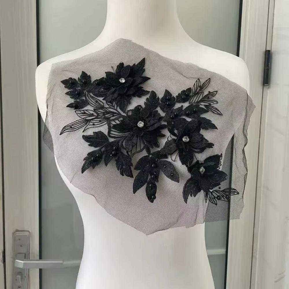 Luxury 3D Flower Patch Flower Embroidery Flower Embroidered Patches  Bridal Gown Decor