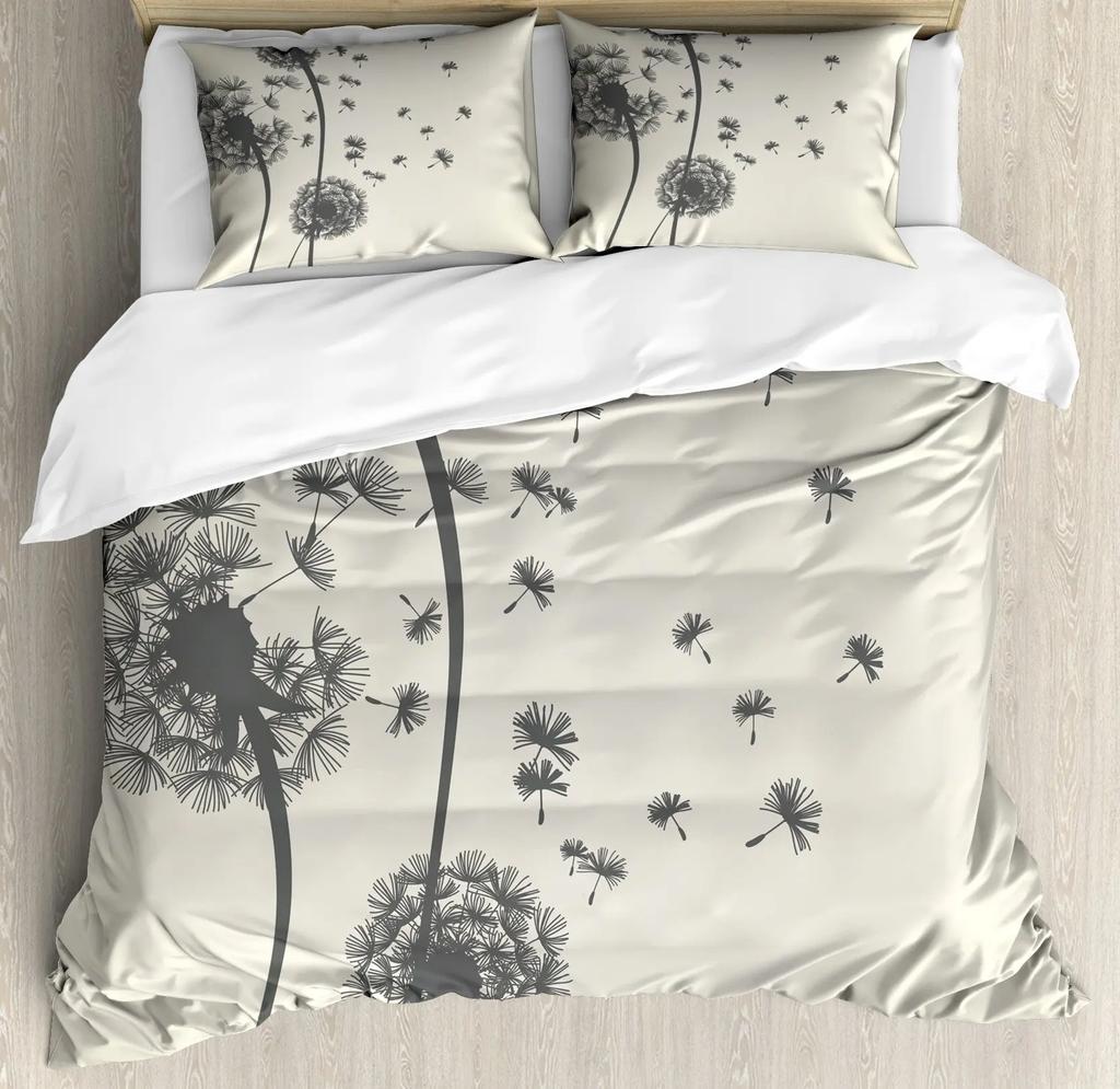 Art Soft with Soft Fabric Duvet Cover Dpluselion Flower Arangement Petals Doves Flying Silhouetes Fantasy Bloms Decorative Beding Turquoise Brown