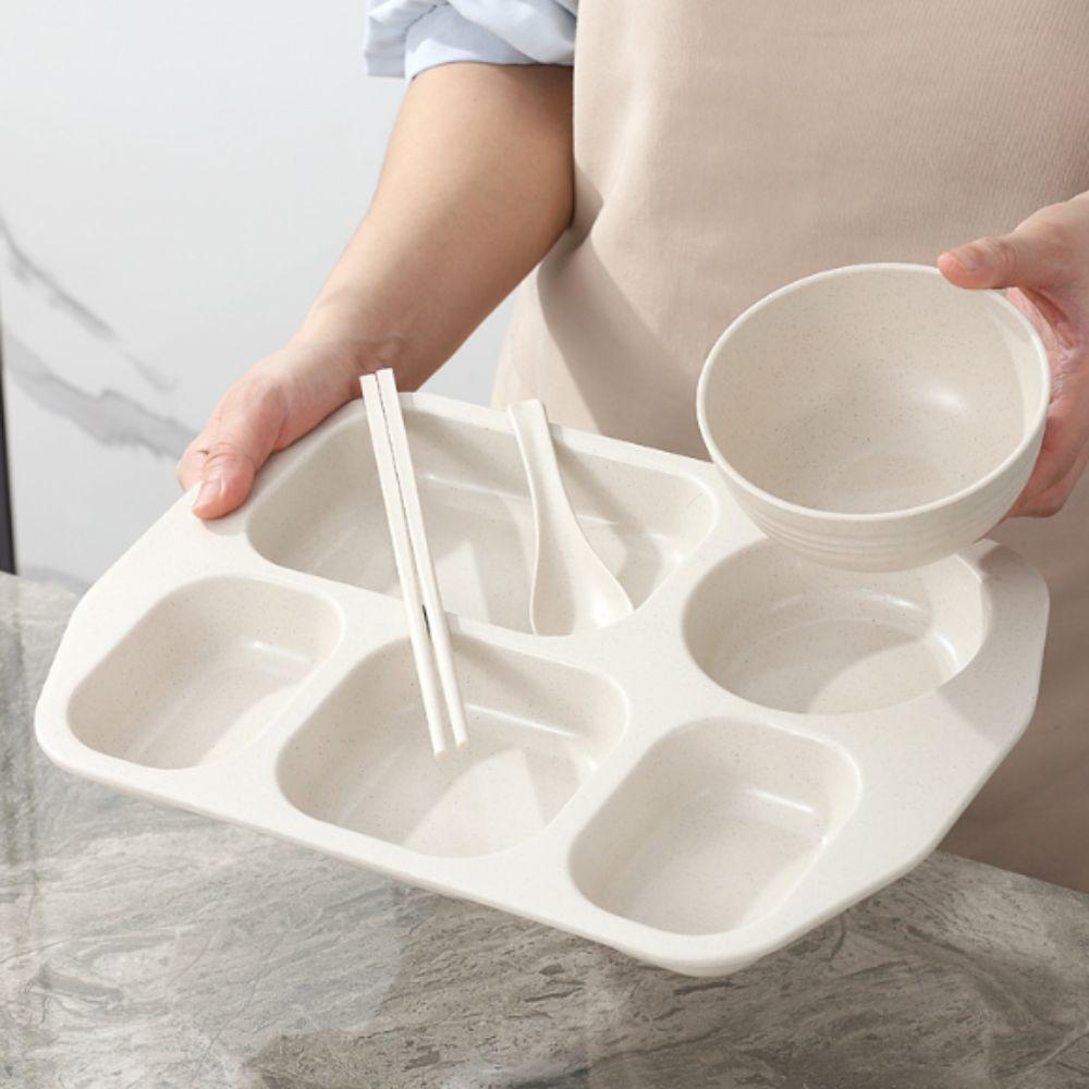 with Bowl and Tableware Fat-Loss Meal Plate Microwave-safe Divided Food Plate Canteen