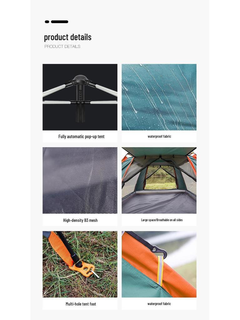 3-4 Person Rainproof Automatic Camping Tent for Beach and Outdoor Use