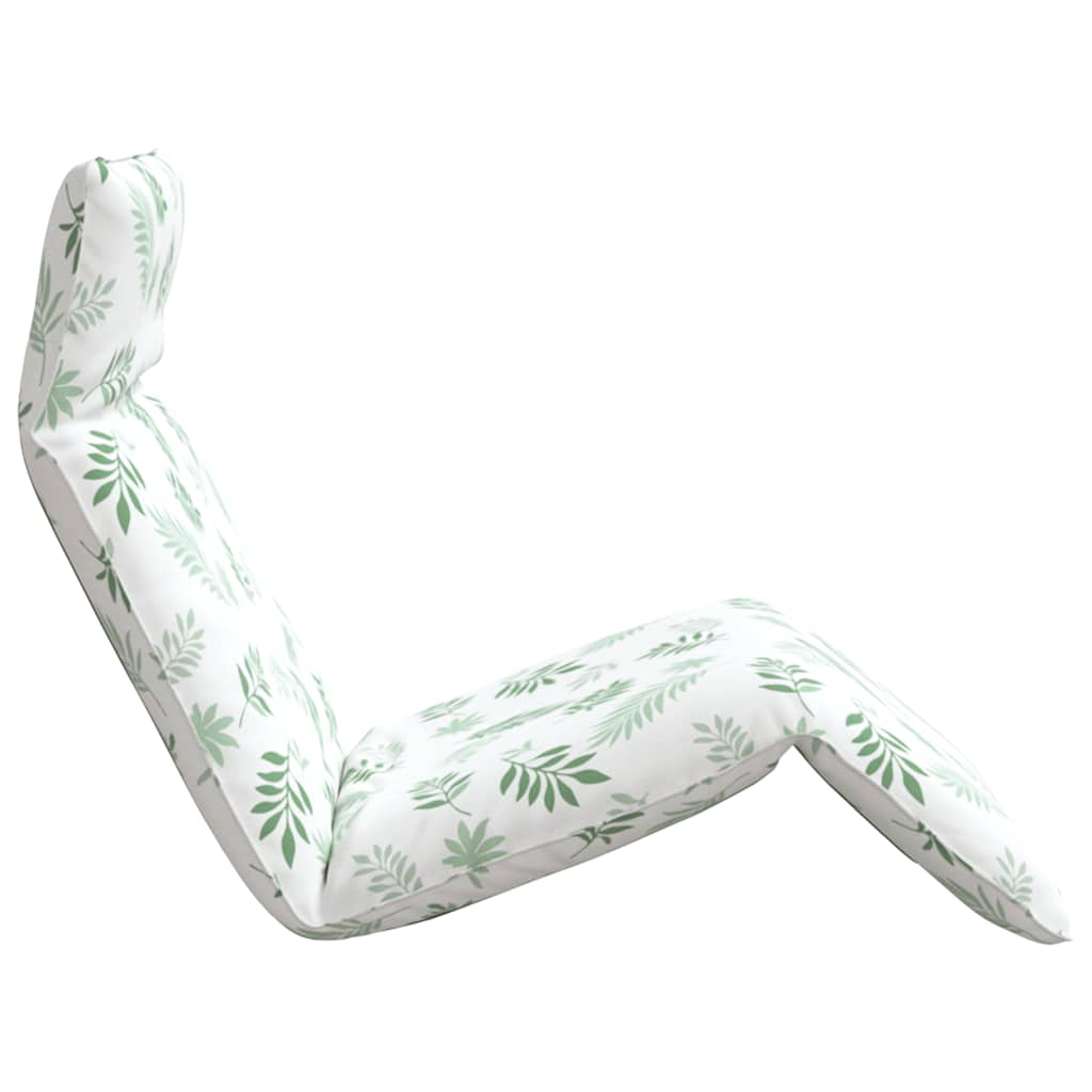 Folding Sun Lounger with Leaf Pattern 175 x 54 x 8.5 cm Oxford Fabric