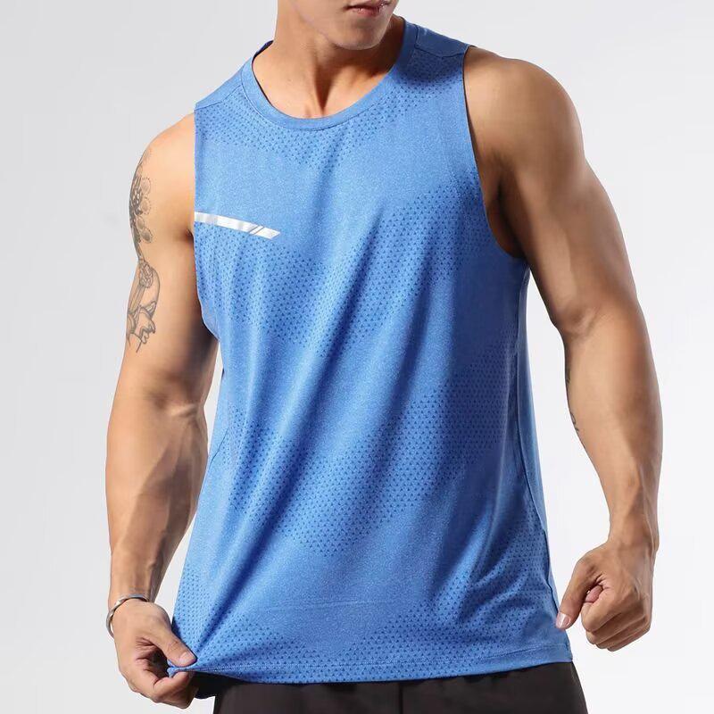 

Men s Quick-Dry Sleeveless Sports Top – Ideal for Running, Basketball, and Track Training L