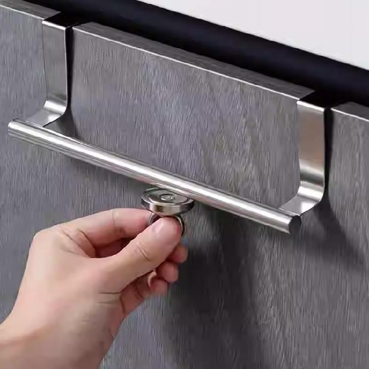 Towel Bar with Hook for Home Bathroom Kitchen,Stainless Steel Towel Hanger Over Cabinet Towel Rack Storage Organizer