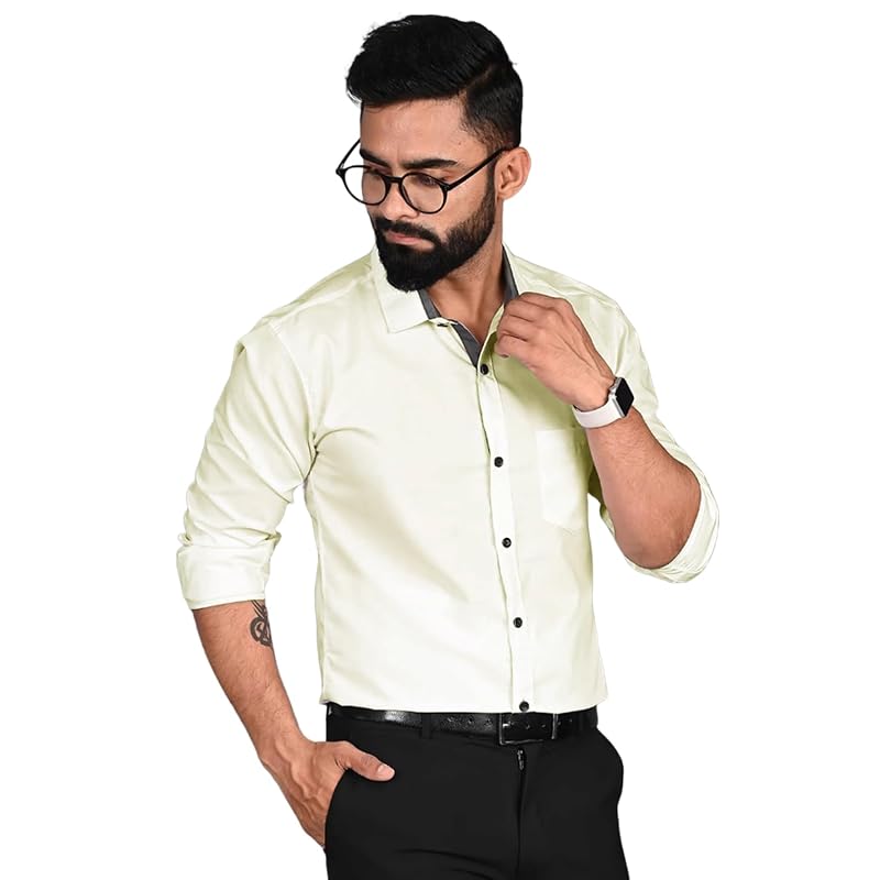 Tee Projekt Premium Plain Cotton Shirt for Men Cotton Shirt Casual Shirt Solid Shirt Full Sleeves Formal Shirt