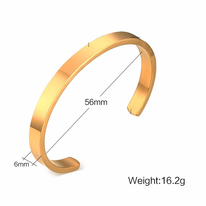 3-10MM Mansjettarmbånd for Menn Kvinner, Gull Kobber Svart Farge Rustfritt Stål Mansjettarmbånd, Klassiske Trendy Zirkon Gaver