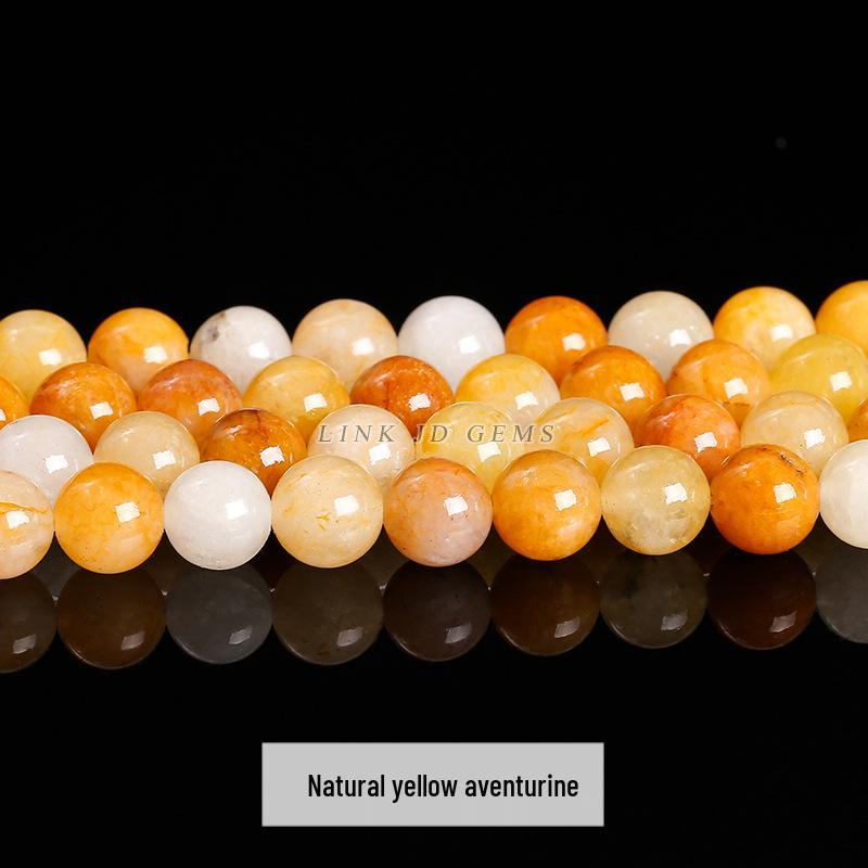 Yellow Chalcedony Round Jade Beads - Loose Semi-finished DIY Jewelry Accessories