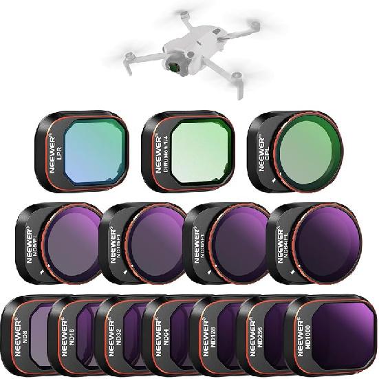 NEEWER ND & CPL Filter Set Compatible with DJI Mini 4 Pro, 4 Pack ND16 ND64 ND256 CPL Polarizer and Neutral Density Filters Drone Lens Accessories,