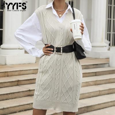 Dámská móda Ležérní podzim Zima Jednobarevné svetry bez rukávů s výstřihem do V