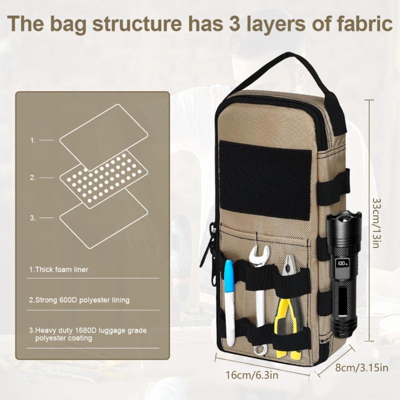 Heavy Duty Waterproof Tool Storage Bag Portable Reinforced Stitching Comfortable Shoulder Strap Lightweight Prevents Snagging