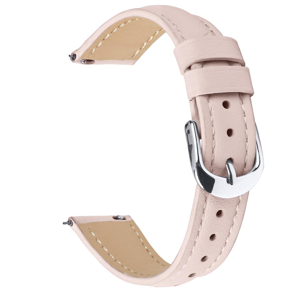 For Huawei Watch GT 5 41mm Watch Band 18mm Slim Genuine Cow Leather Strap with Silver Buckle
