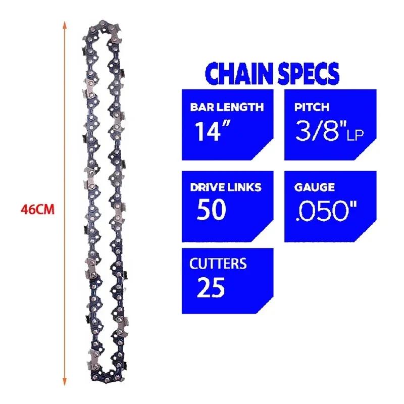 10/12/14/16 Inch Metal Chainsaw Chain 3/8"LP 40/45/50/52/55/56/59 Drive Links 0.050"Gauge For Electric Chain Saw Accessories