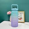 2 Liters Water Bottle Large Capacity Motivational Drinking Bottle Outdoor Sports Water Bottle with Time Marker Cute Plastic Cups