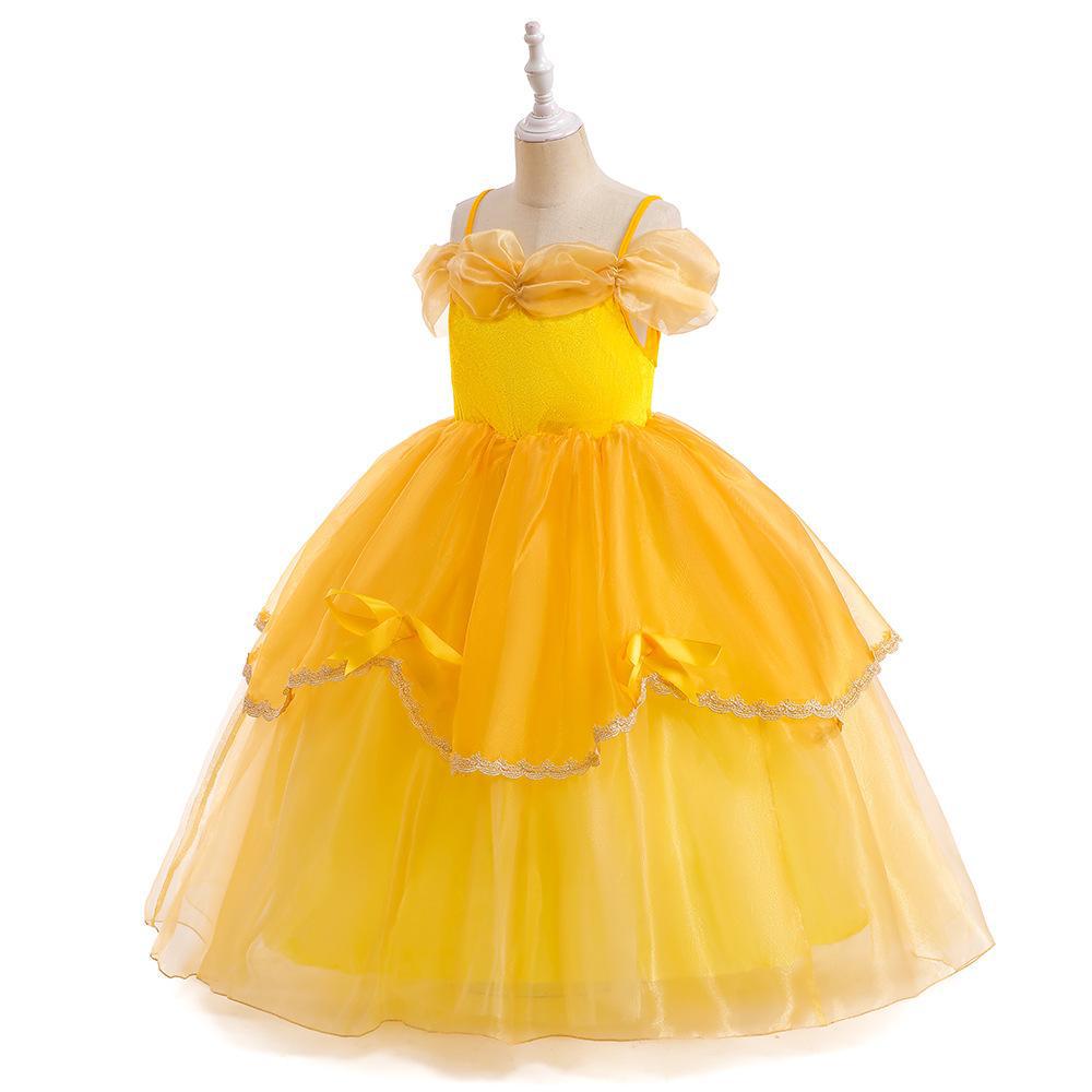 Girls' Belle Princess Cosplay Dress - Formal Halloween & Christmas Outfit