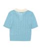 DELICCENT Contrast Collar Knit [Sky Blue]