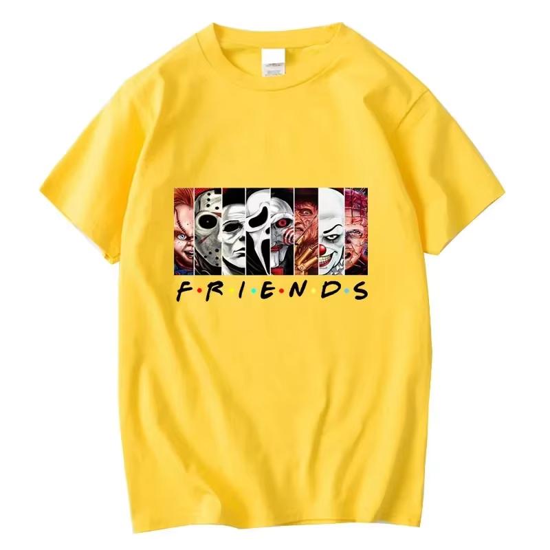 Men's High Quality T-shirt 100% Cotton T-shirt Funny Friends Print T Shirt Loose Summer Cool O-neck Men T-shirt Casual Tops