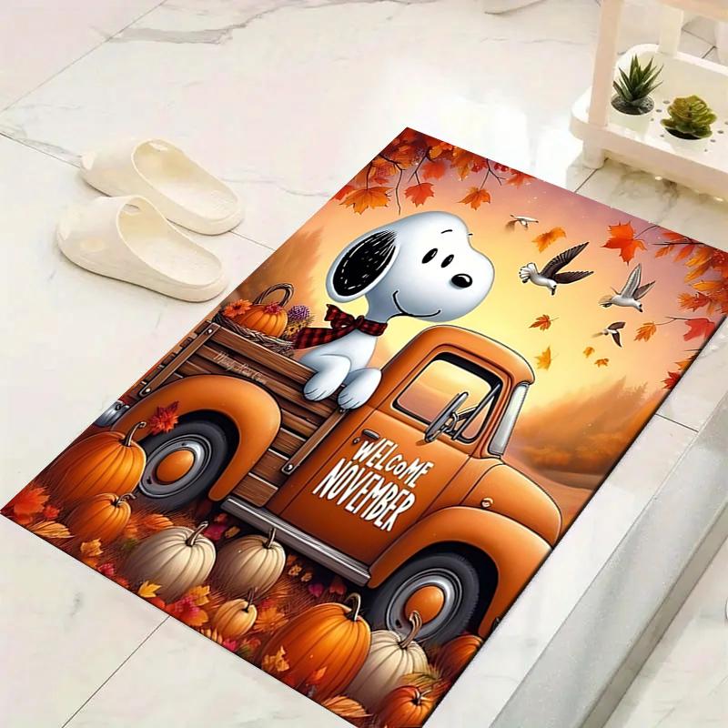 1Pc Snoopy Halloween Mummy Night Rug Office Carpet Indoor Outdoor Doormat Nonslip Soft And Comfortable Living Room Christmas Halloween Gift D91896