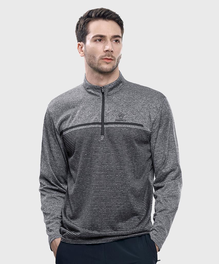 EXTRASPORTY Natural Fit Men'S Soft Long Sleeve Zip-Up T-Shirt 4 Colors (Type B)