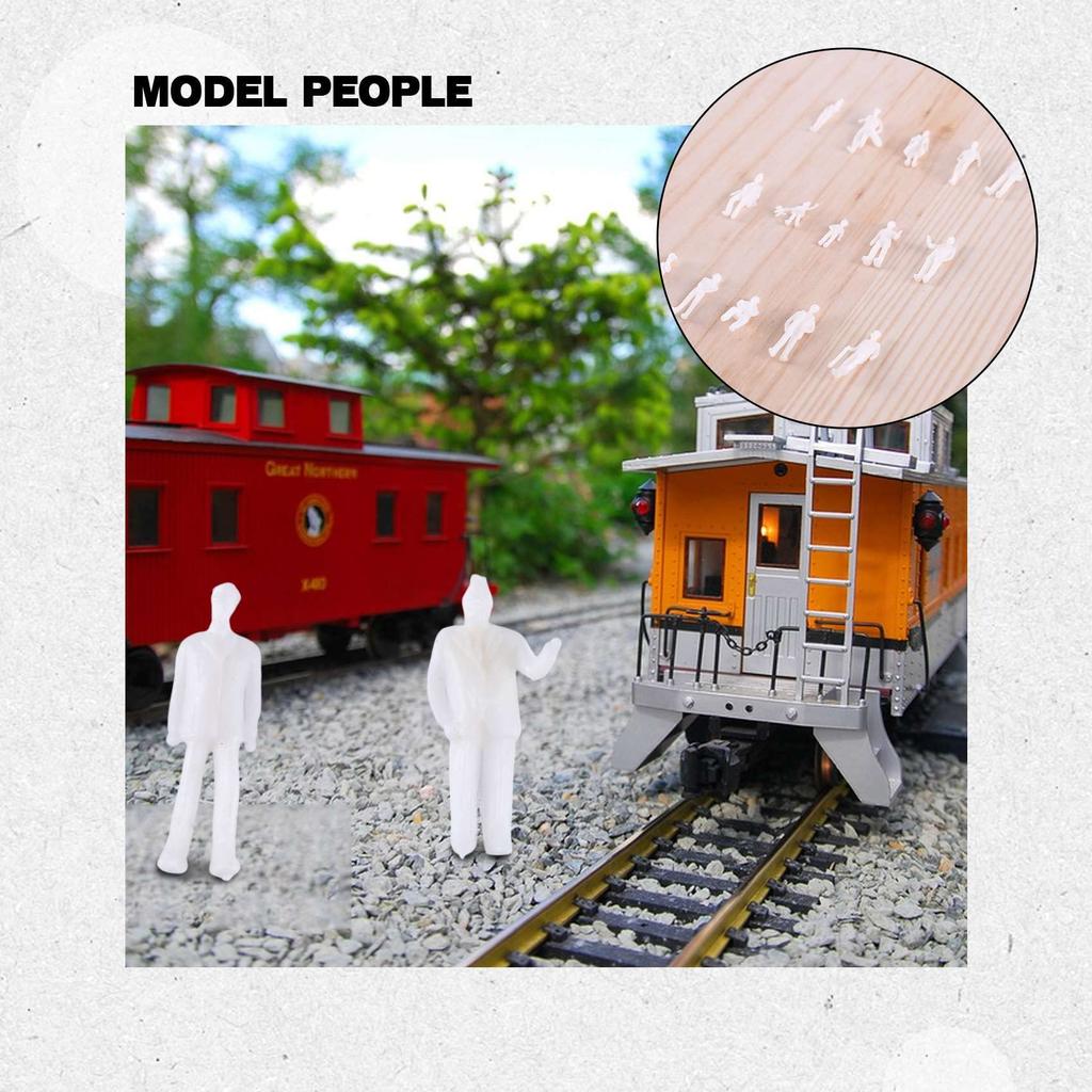 Dovhmoh 100pcs HO Scale 1:100 White Model People and Train Figures, Unpainted