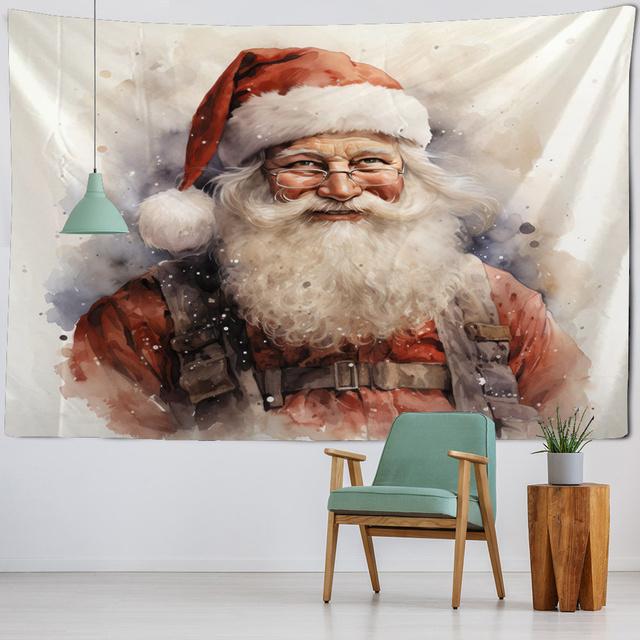 Christmas tapestry Santa Claus Christmas tree snow view, home holiday decorations, Christmas gifts wall hanging cloth