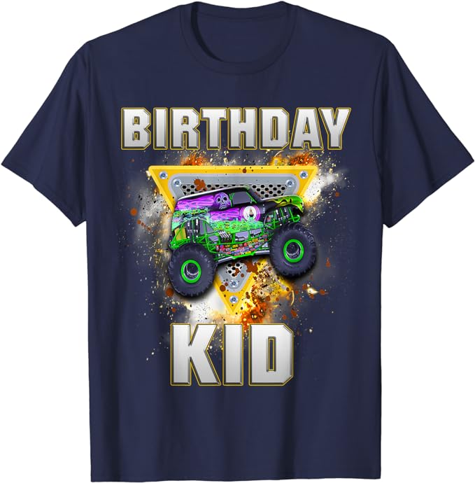 Monster Truck Birthday Boy Monster Truck Are My Jam Lovers T-Shirt Humor Funny Kids Tee Tops Sons Nephew Bithday Novelty Gifts