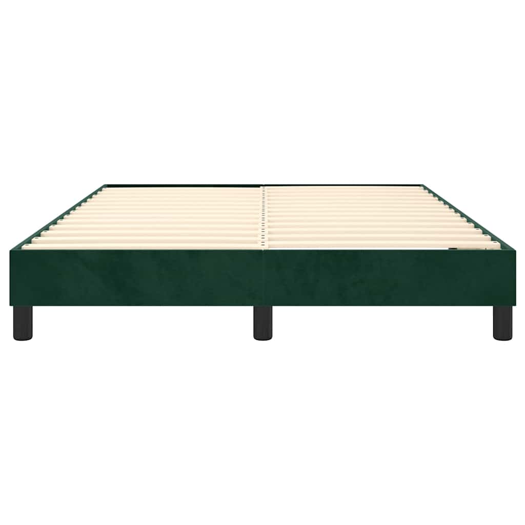 Box Spring Bed Frame Dark Green 140 x 200 cm Velvet