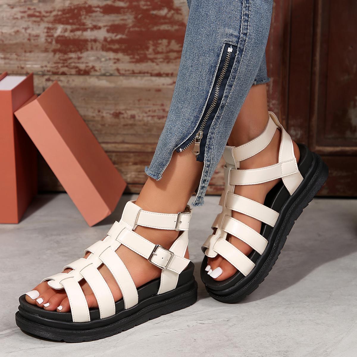 модные летние сандалии женские на платформе с круглым носком — фото 4