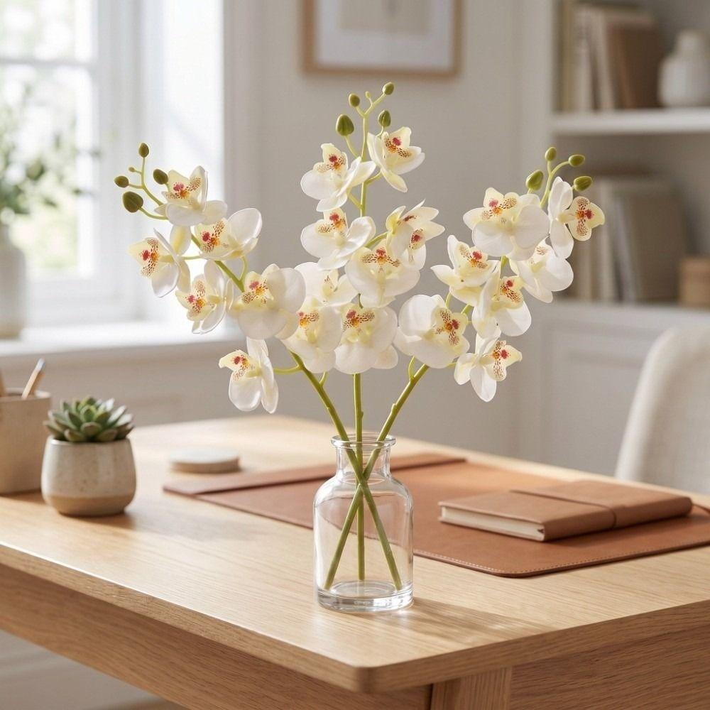 21 Heads Artificial Phalaenopsis Branches Real Touch Fake Mini Flowers Balcony Decor