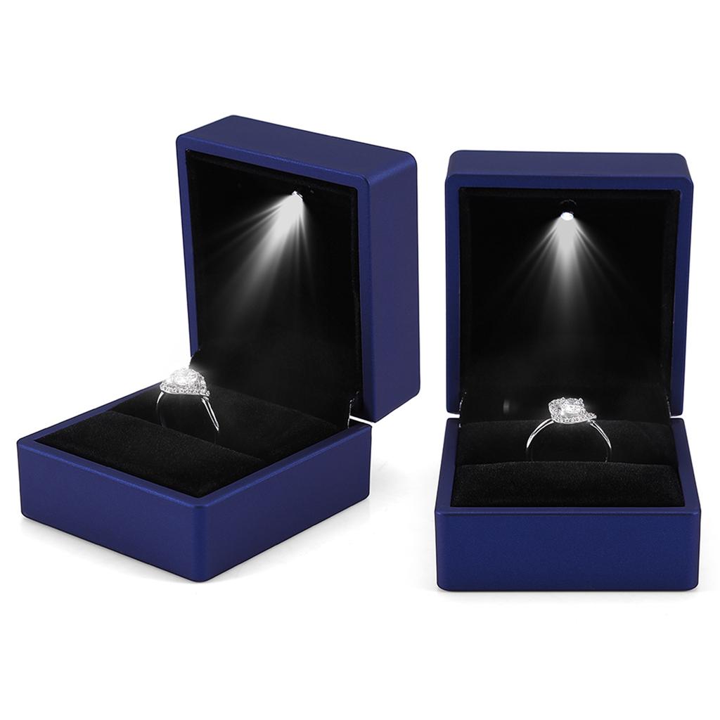 4 Colors Fashionable LED Lighted Ring Storage Box Jewelry Display Case Gift
