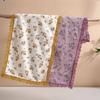 Soft Coral Fleece Floral Lace Bath Towel