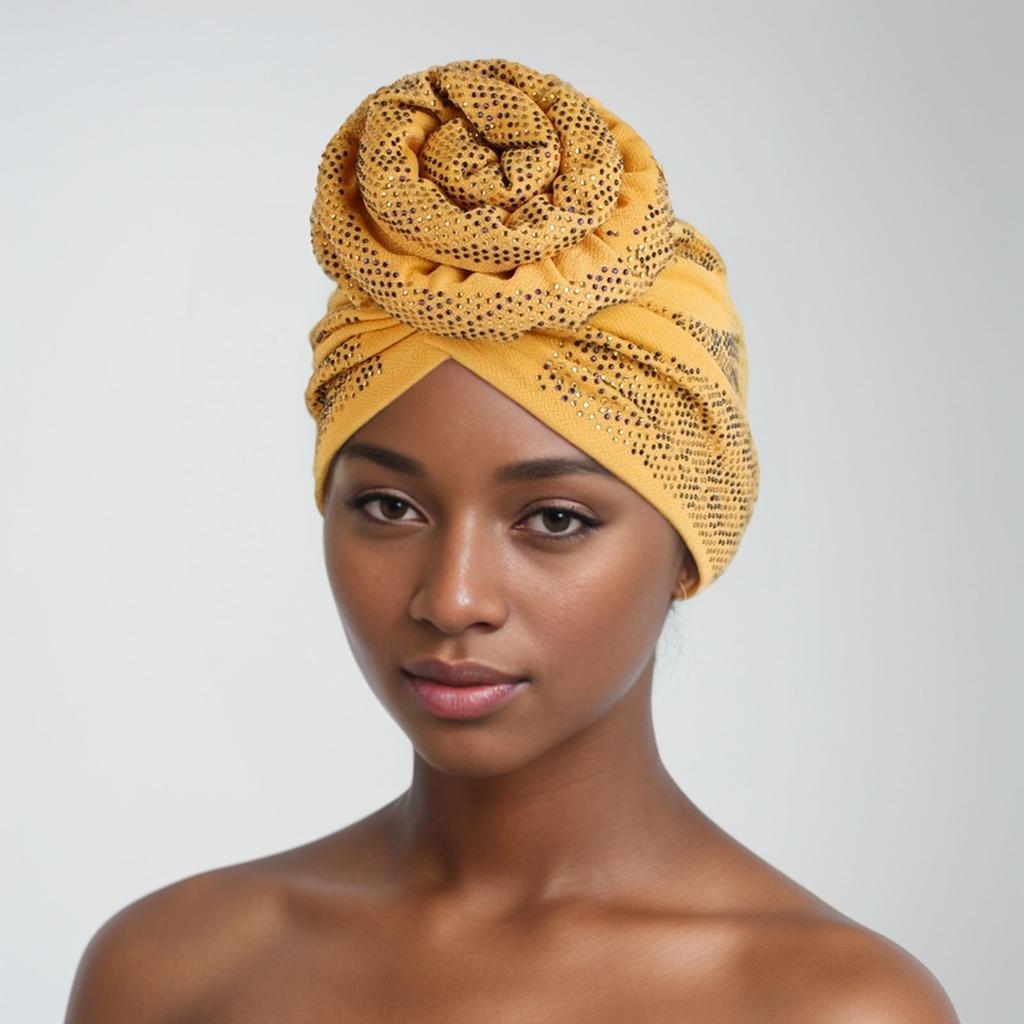 Full Diamonds Donut Turban Caps for Women