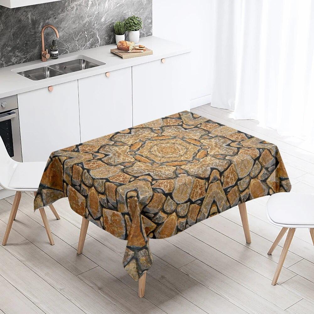 Waterproof Rectangle Tablecloth Geometric Mandala Floral  Wedding Party Decoration Restaurant Table Home Decor