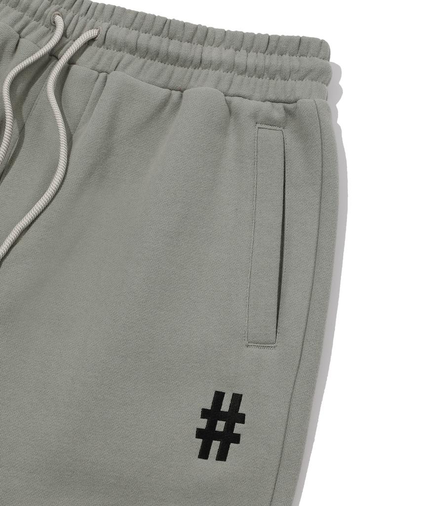 BEENTRILL Essential Hashtag Logo Brushed Sweatpants (Khaki)