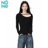 NOMe Off-Shoulder Hollow-Out Long-Sleeve T-Shirt