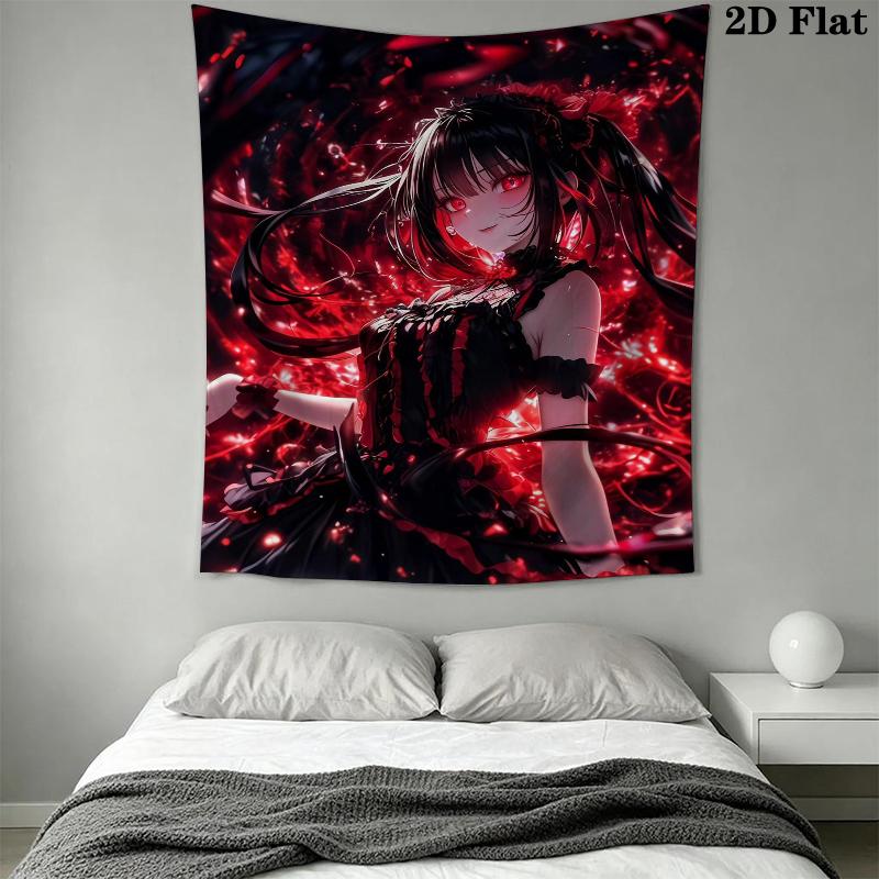 Kurumi Tokisaki Wall Tapestry Aesthetic Wall Hanging Printed Fabric Blanket Decorative Tapestries for Bedroom Living Room Home Decor