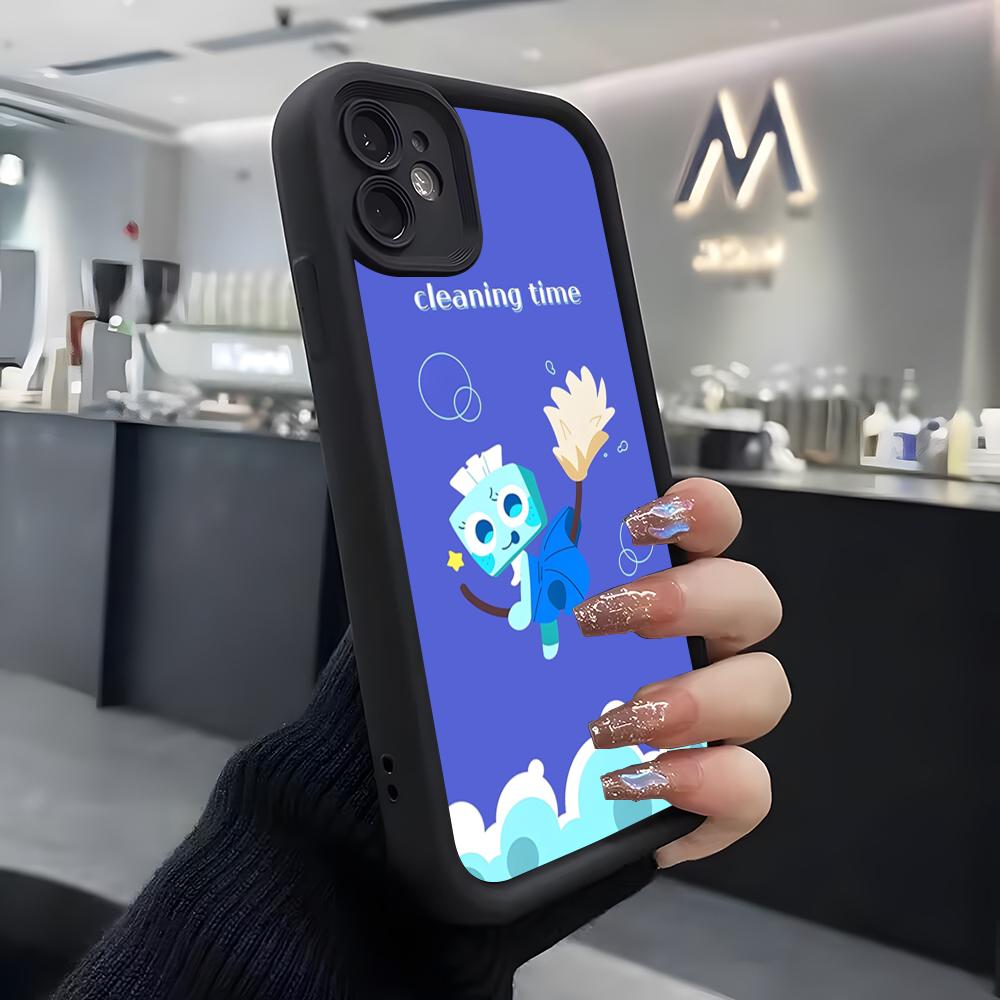 

Dandys Cartoon W-world Phone Case For IPhone Air 17 Pro Max 16 E 15 14 Pro Max 13 12 11 Mini Plus Soft Silicone Black Cover iPhone 14