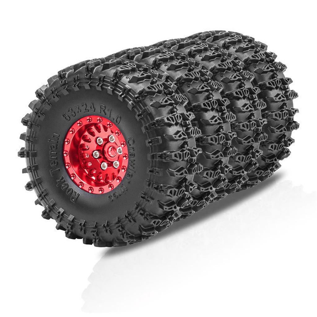Remote Control Model Rubber Car Supplies Beadlock Wheel Mud Terrain Tires Set Wheel Tires Detachable Fine Car Parts