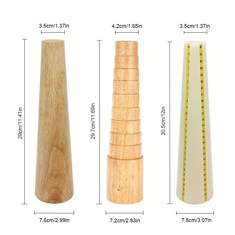 Gradual Size Adjustment Wooden Cylinder for Jewelry Making - High-Quality, Durable, and Smooth Surface