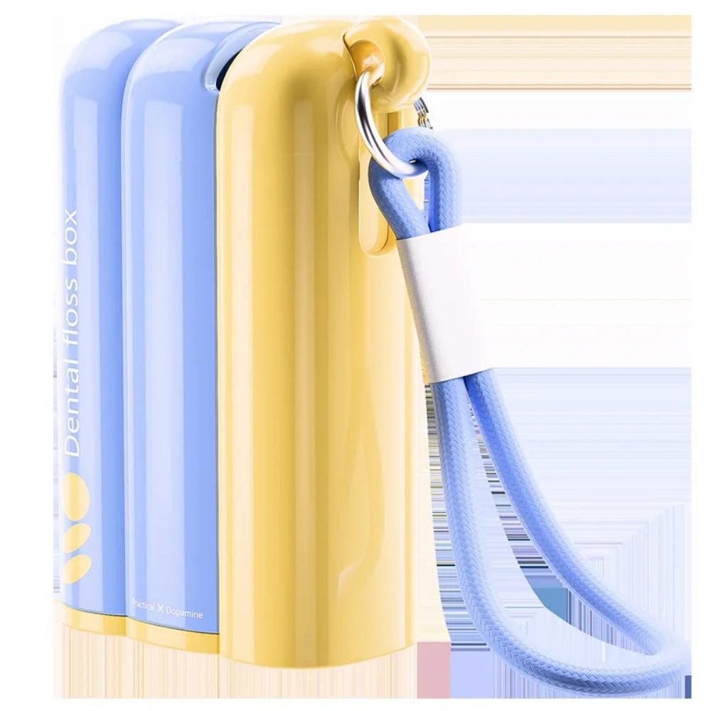 Taşınabilir PP Otomatik Açılan Diş İpi Kutusu Toz Geçirmez Basmalı Diş İpi Kutusu Yeniden Doldurulabilir Mini Diş Çubuğu Kılıfı Ev