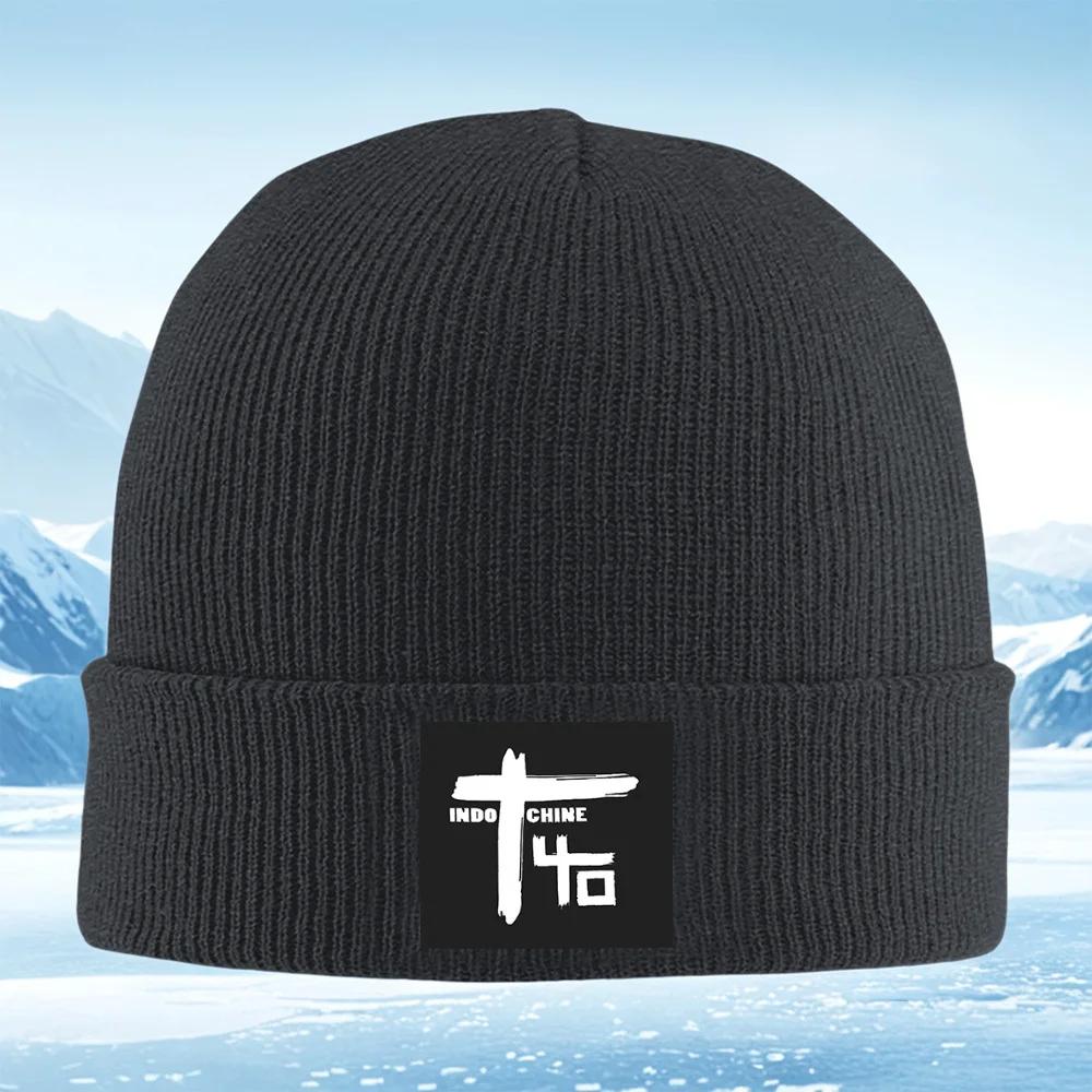 White cross INCO CHINE design Unisex Women Unisex Knitted Hat Beanie Pullover Cap Winter Thermal Warm Christmas Outdoor Cycling Hik