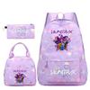 Kpop School Bag, Witch Hunter Girl Group Student Three-Piece School Bag, Large Capacity Backpack, Lightweight Cartoon School Bag