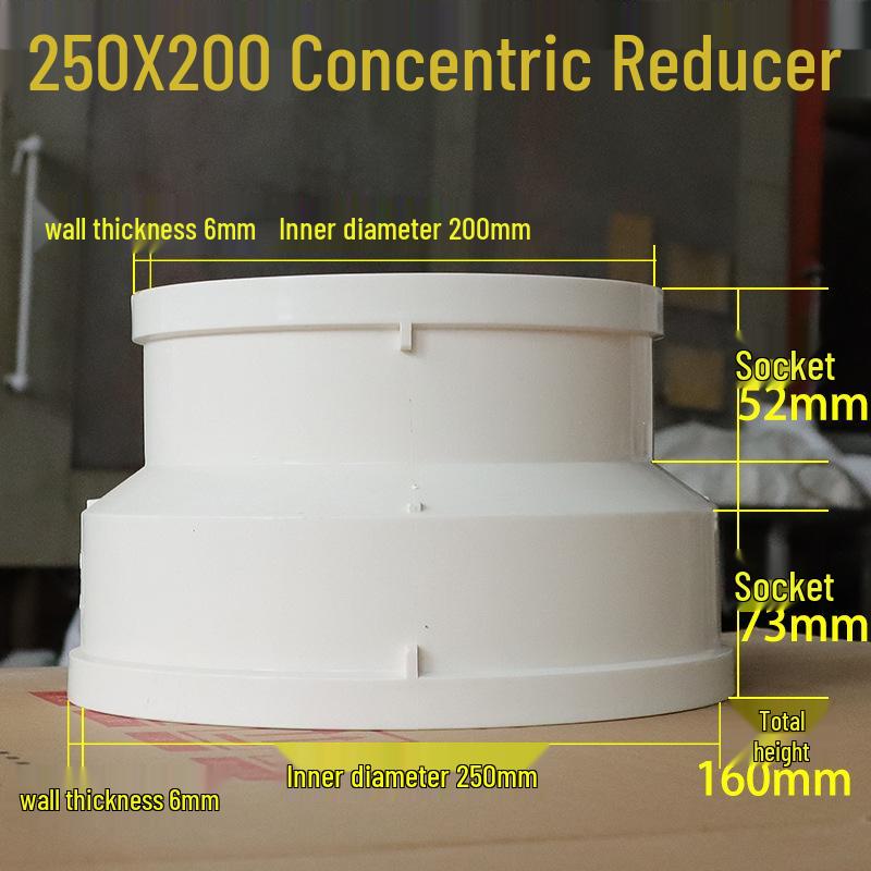 Large Diameter PVC Drainage Pipe Fittings: Concentric Reducers (200-500mm)