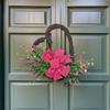 Valentine's Heart Wreath Artificial Rose Flower Wreath Spring Festival Decoration for Front Door Window Wedding Parties