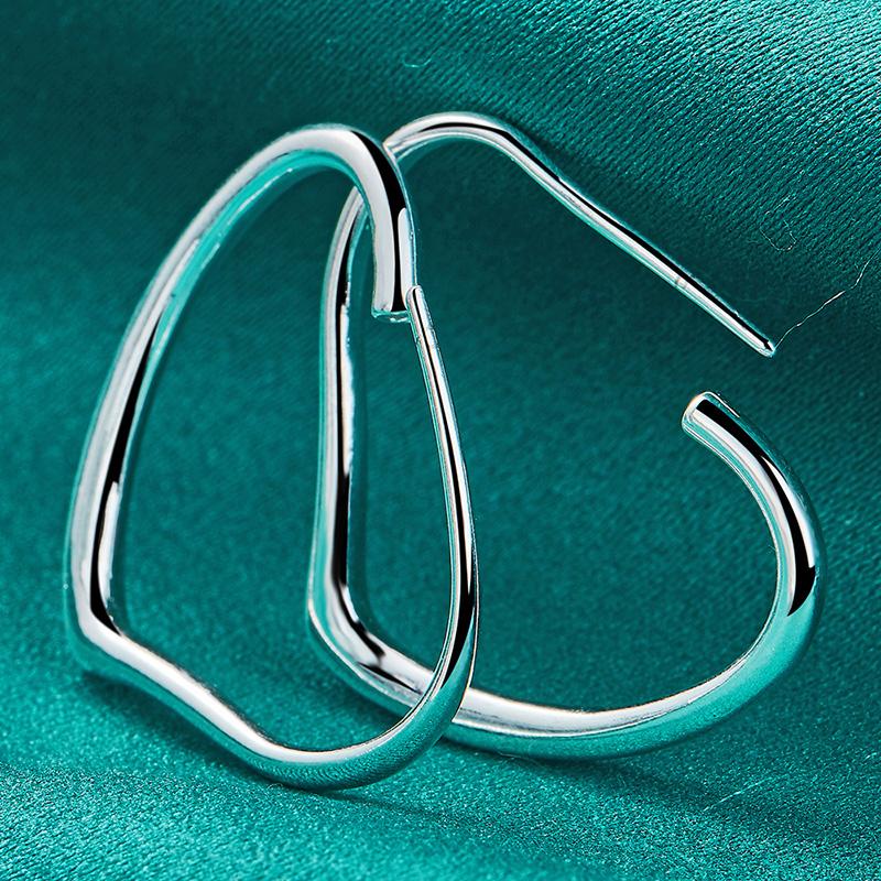 925 Sterling Silber Herz Liebhaber Ohrringe Creolen für Frauen Hochzeit Verlobung Mode Charm Schmuck