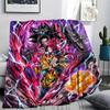Dragon Ball Goku Flannel Blanket Warm Comfortable Print for Indoor Bedroom Chair Sofa Picnic Vacation.-TING