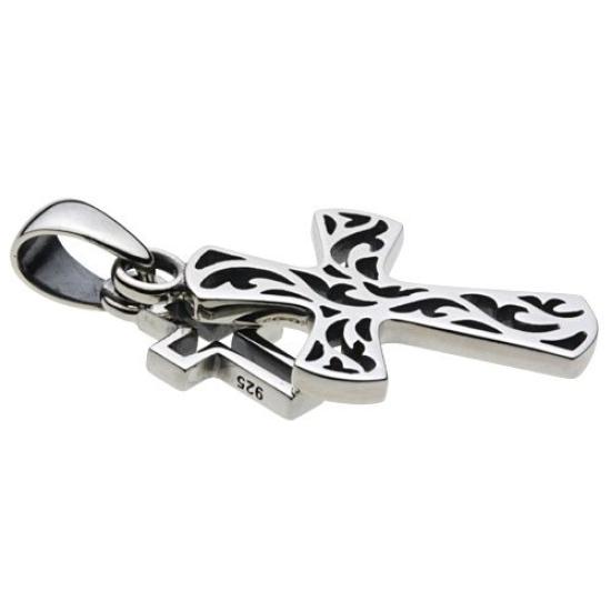 Arabesque Cross Double Pendant Silver P0152 [Cenote] [925 Accessories]