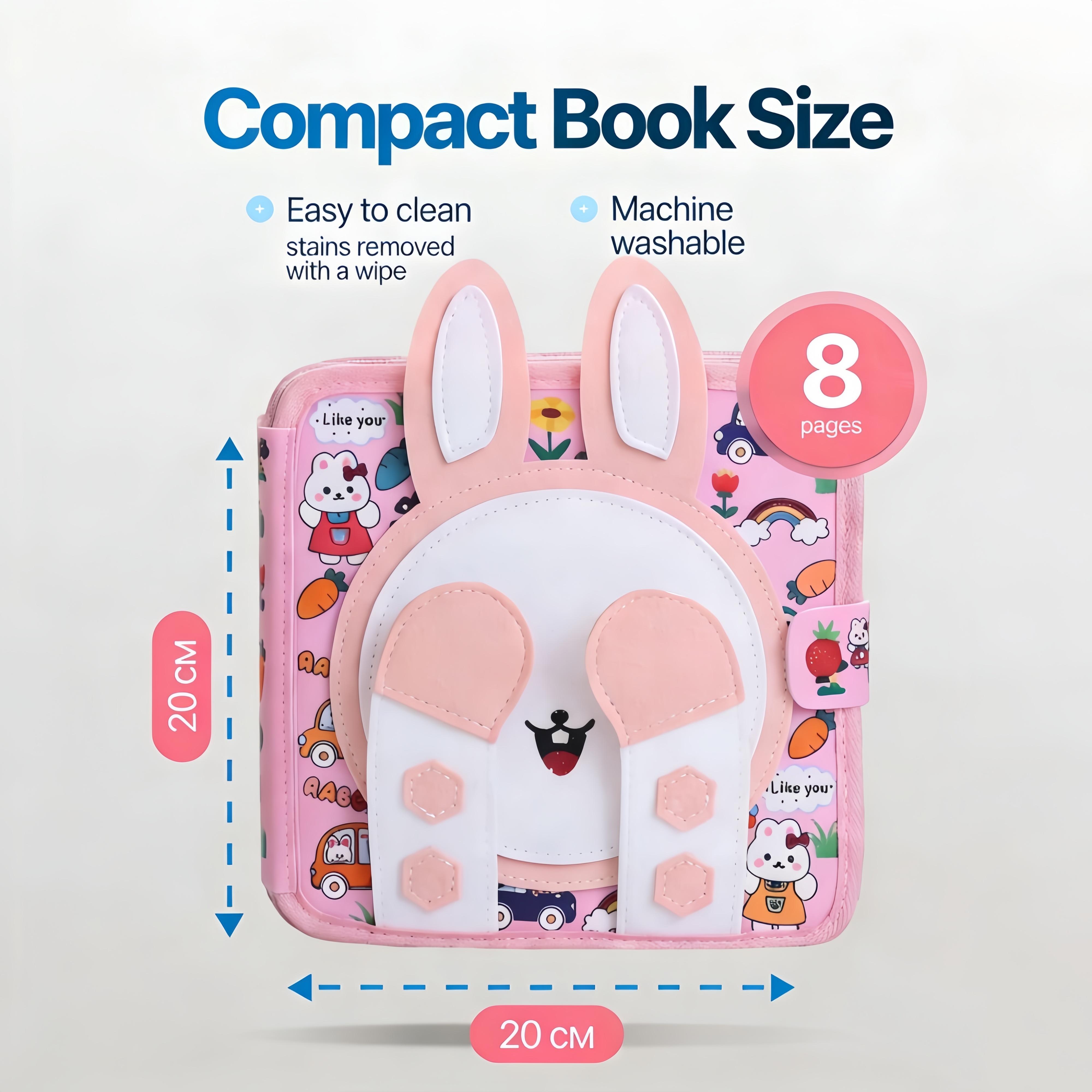 Hot Selling Montessori Felt Busy Book Toy Soft Cloth Quiet Book Toddler Basic Skills Busy Board Fine Motor Skills Training Toy розовый